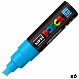 Marker pen/felt-tip pen POSCA PC-8K Light Blue (6 Units)