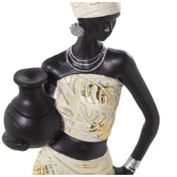 Figurine Décorative Alexandra House Living Blanc Plastique Africaine 11 x 14 x 51 cm