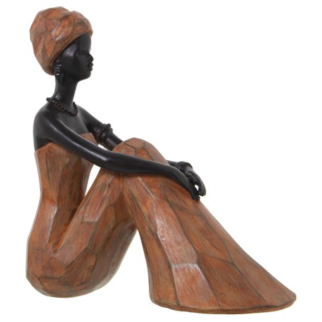 Figurine Décorative Alexandra House Living Marron Plastique Africaine 12 x 23 x 24 cm