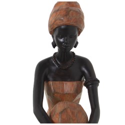 Figurine Décorative Alexandra House Living Marron Plastique Africaine 12 x 23 x 24 cm