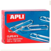 Clips Apli Nº 2 Silver 32 mm (10 Pieces) (20 Units)