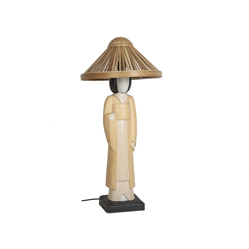 Tischlampe Romimex Beige Holz 20 x 70 x 20 cm Orientalisch