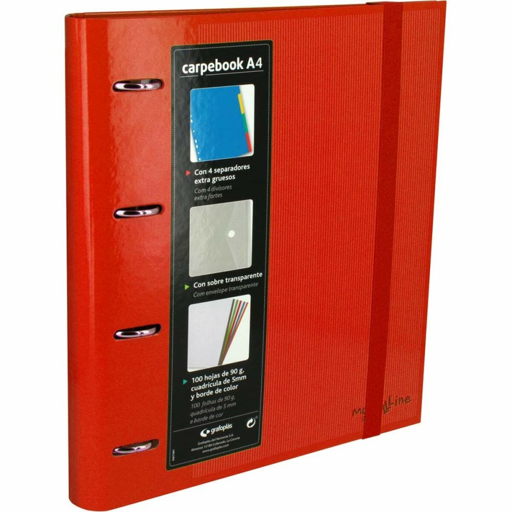 Ring binder Grafoplas Carpebook Red 32 x 28 x 4 cm