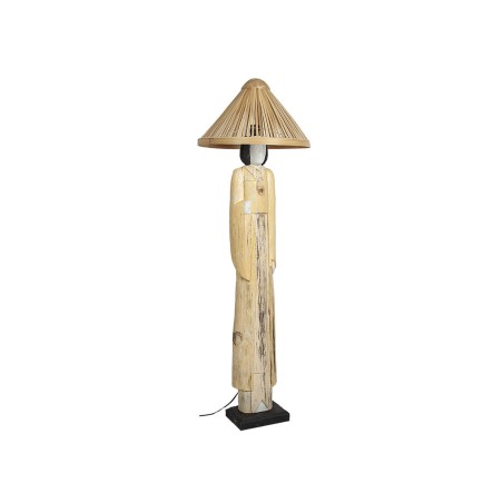 Desk lamp Romimex Beige Wood 20 x 160 x 20 cm Oriental