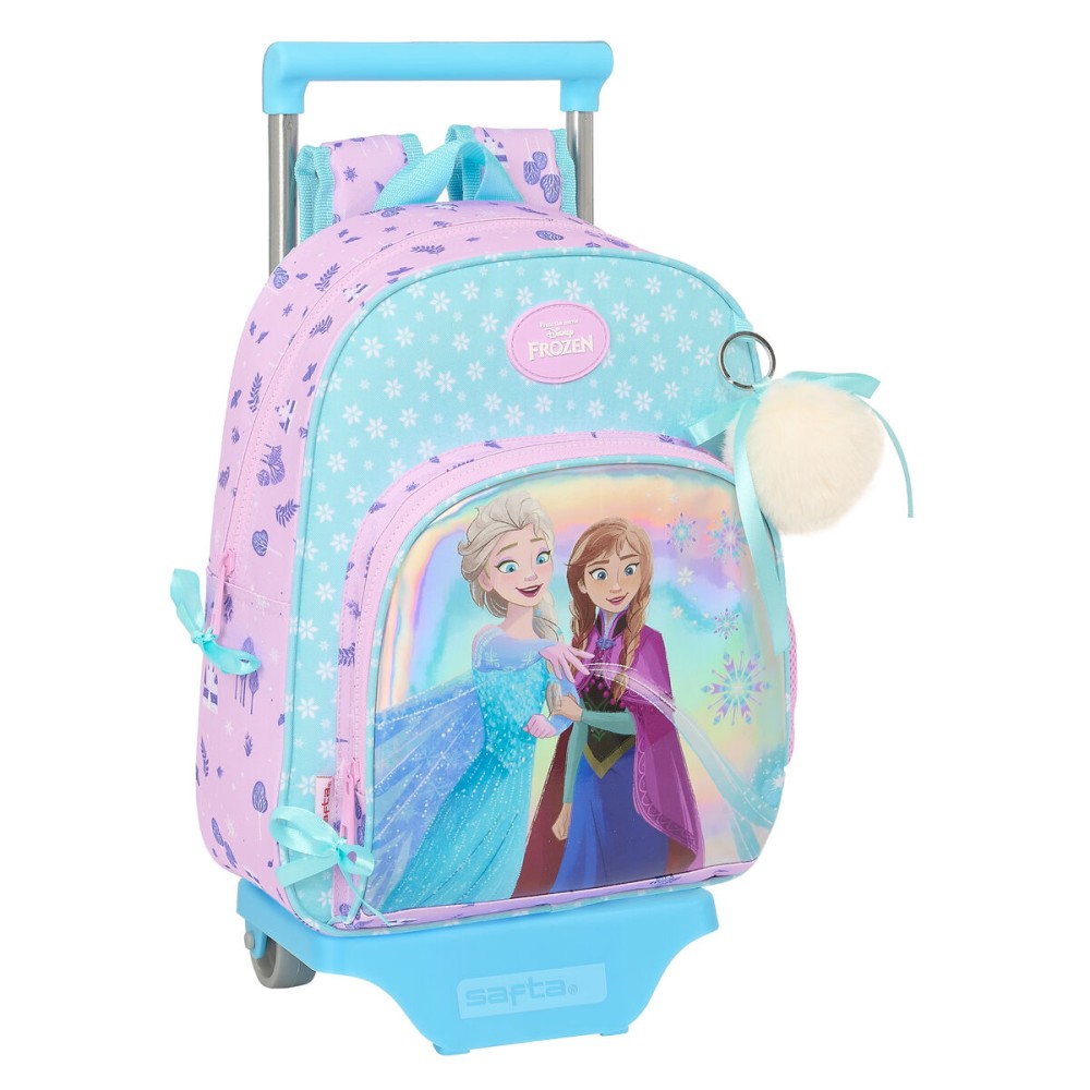 School Rucksack with Wheels Frozen Cool days Violet Sky blue 28 x 34 x 10 cm