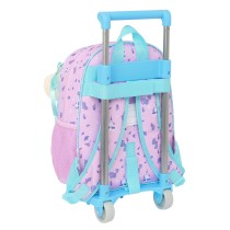 School Rucksack with Wheels Frozen Cool days Violet Sky blue 28 x 34 x 10 cm