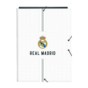 Reliure à anneaux Real Madrid C.F. Blanc Gris A4 26 x 33.5 x 2.5 cm