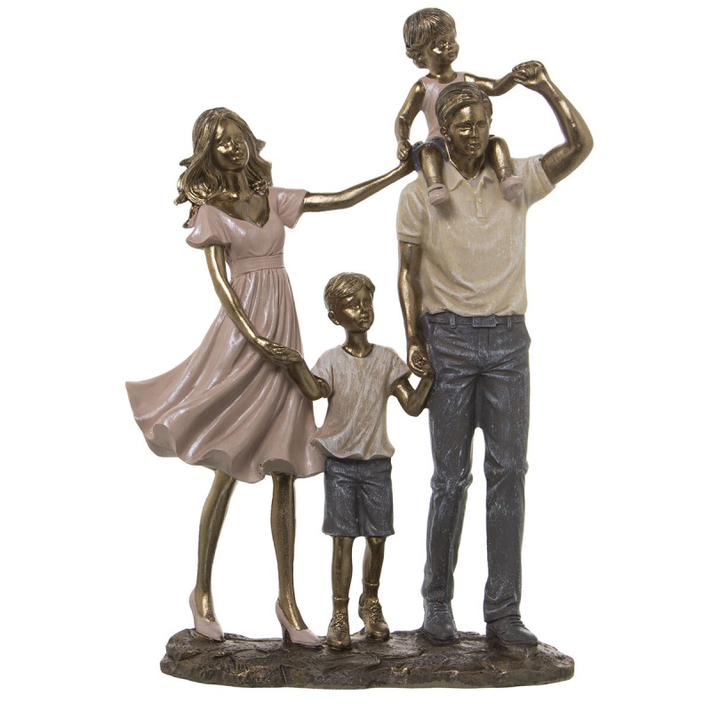 Decorative Figure Alexandra House Living Plastic Golden Family 11 x 22 x 28 cm