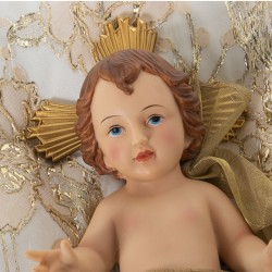 Figurine Décorative Alexandra House Living Plastique Doré Bébé Jésus 12 x 15 x 23 cm Coussin