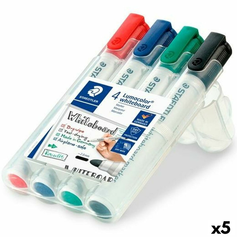 Ensemble de Marqueurs Staedtler Lumocolor Tableau blanc 4 Pièces Multicouleur (5 Unités)