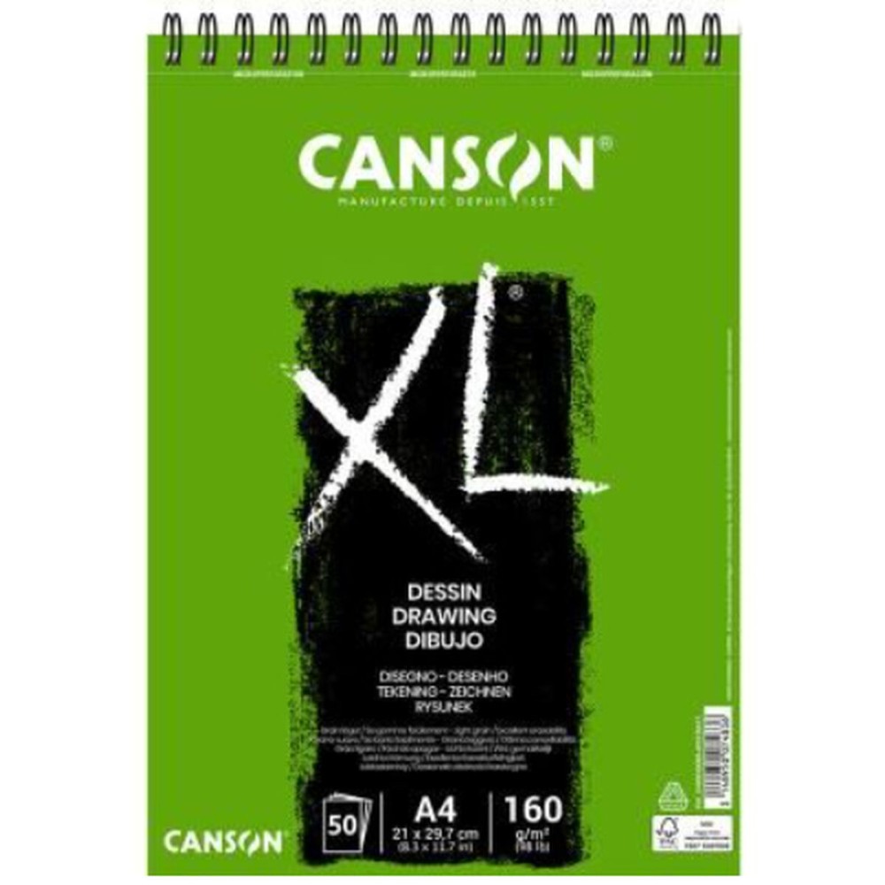 Zeichenblock Canson XL Drawing Weiß A4 50 Blatt 160 g/m2 5 Stück