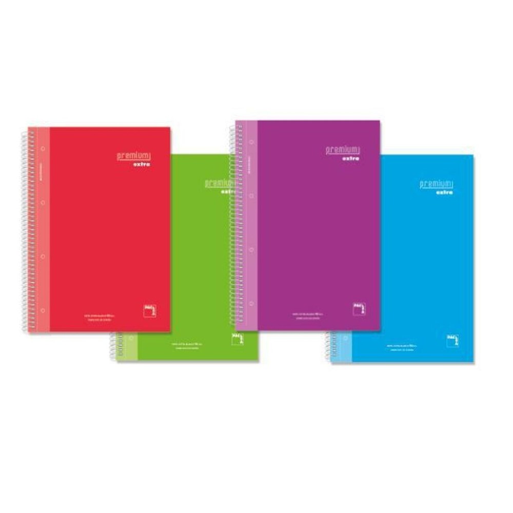 Cahier Pacsa Premium Extra Multicouleur Din A4 80 Volets 21,5 x 31,5 cm 4 Pièces