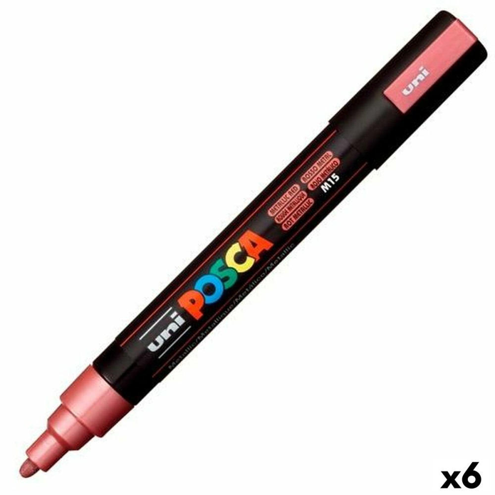 Marqueur POSCA PC-5M Rouge (6 Unités)