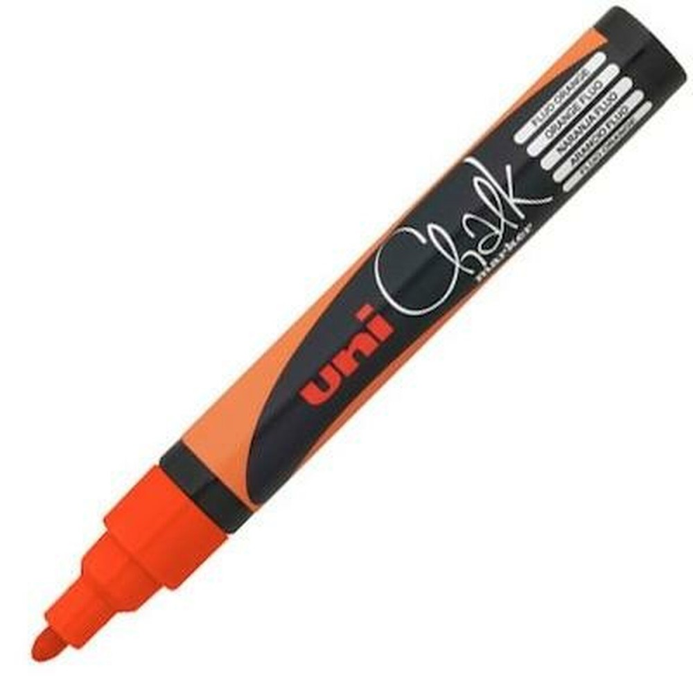 marqueur craie liquide Uni-Ball PWE-5M Fluor Orange (6 Unités)