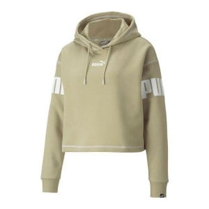 Damen Sweater mit Kapuze Puma Power Hoodie Fl Beige