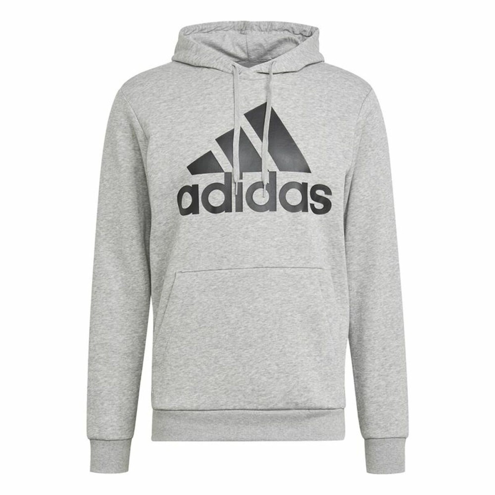 Herren Sweater mit Kapuze Adidas  Essentials Fleece Big Logo Grau