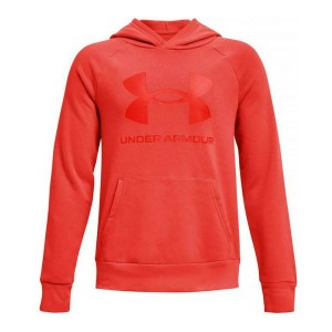 Sweat à capuche enfant Under Armour Rival Big Logo Rouge