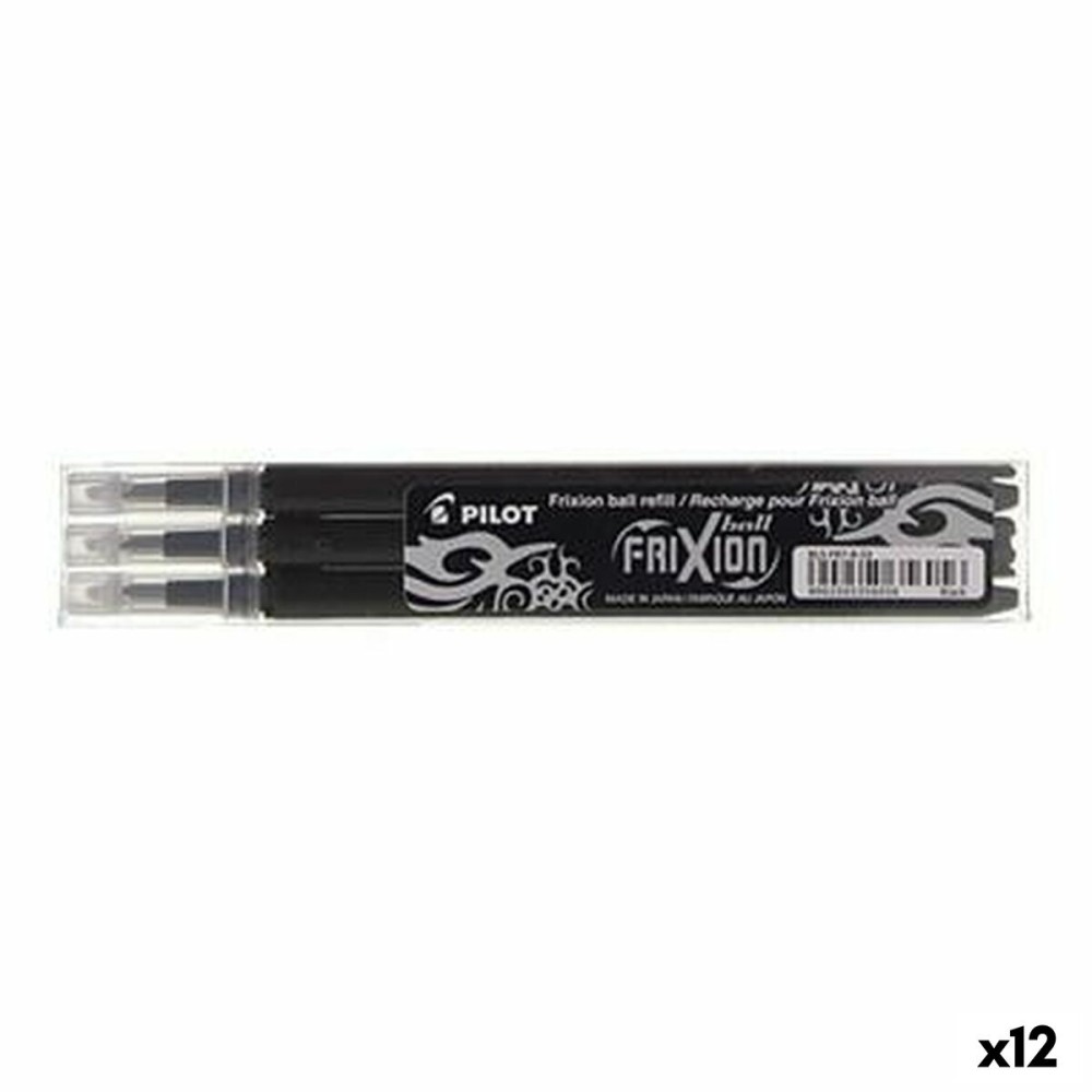 Ersatzteilset Pilot Frixion 0,7 Stift 3 Stücke Schwarz (12 Stück)