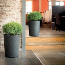 Cache-pot Deroma Millennium R Gris Anthracite Plastique Plastique recyclé Rond Vase