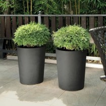 Cache-pot Deroma Millennium R Gris Anthracite Plastique Plastique recyclé Rond Vase