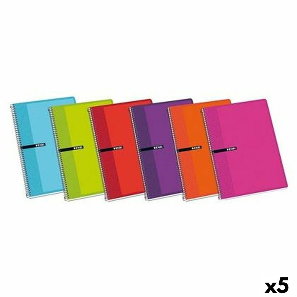 Cahier ENRI Multicouleur Din A4 80 Volets (5 Unités)