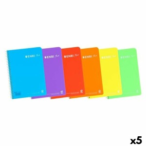 Notebook ENRI Multicolour Din A4 80 Sheets (5 Units)