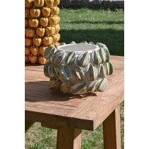 Centerpiece Home ESPRIT White Green Beige Stoneware 30 x 30 x 19 cm