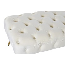 Banquette Home ESPRIT Crème Doré Polyester Métal 103 x 46 x 42 cm