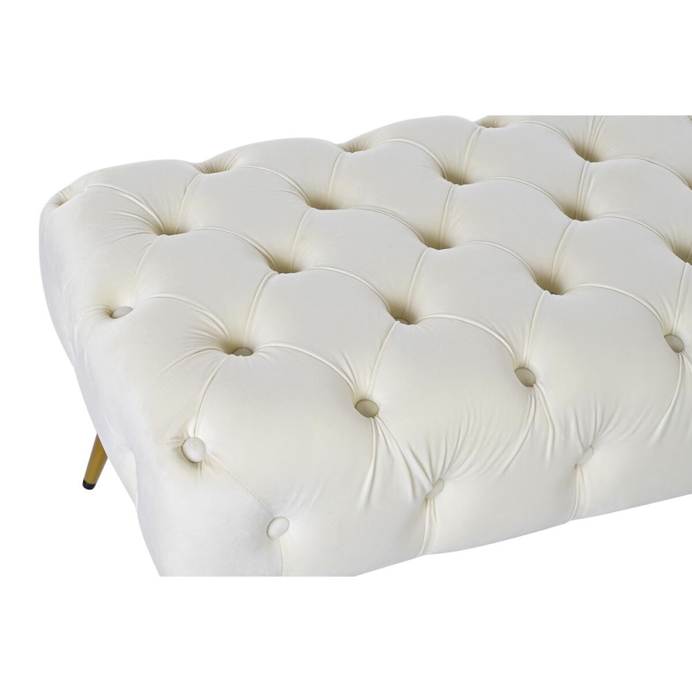Banquette Home ESPRIT Crème Doré Polyester Métal 103 x 46 x 42 cm