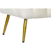Banquette Home ESPRIT Crème Doré Polyester Métal 103 x 46 x 42 cm
