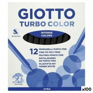 Marker-Set Giotto TURBO COLOR Schwarz 12 Stücke (100 Stück)