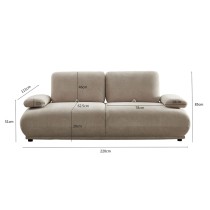 Sofa Home ESPRIT Beige Urban 220 x 111 x 85 cm