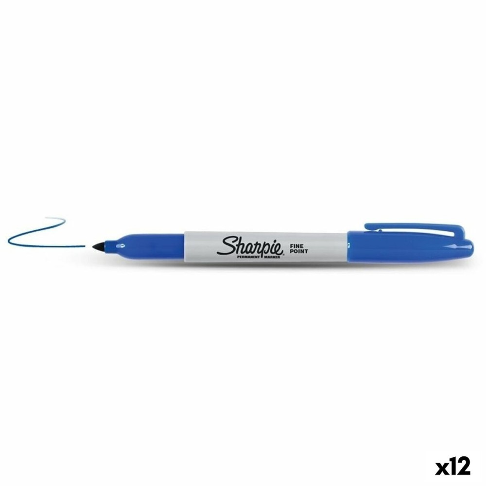 Marqueur permanent Sharpie Fine Point Bleu (12 Unités)