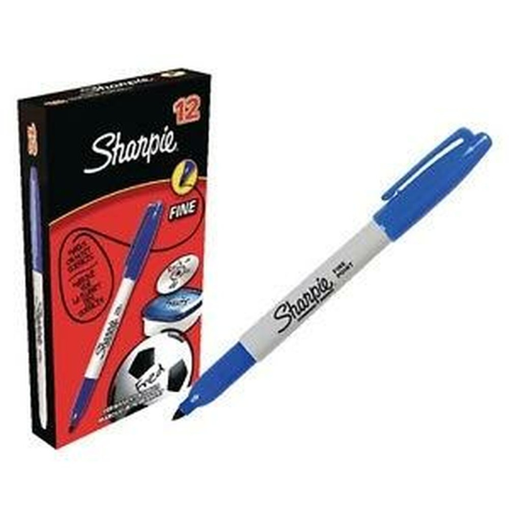 Dauermarker Sharpie Fine Point Blau (12 Stück)