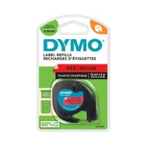 Ruban Laminé pour Etiqueteuses Dymo 91203 12 mm LetraTag® Noir Rouge (10 Unités)