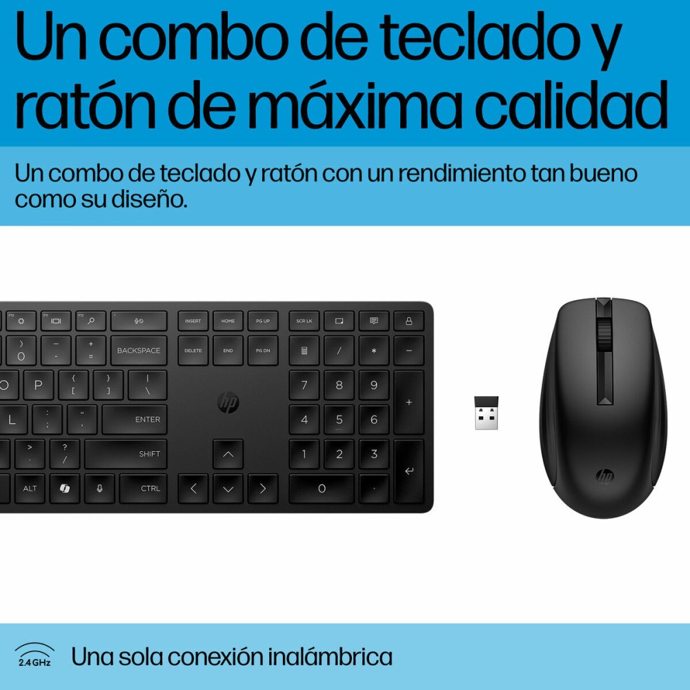 Tastatur mit Maus HP 4R009UT Schwarz