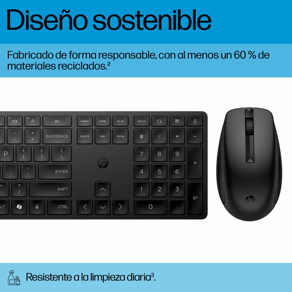 Tastatur mit Maus HP 4R009UT Schwarz