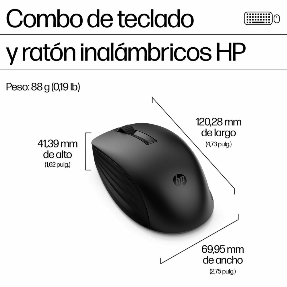 Tastatur mit Maus HP 4R009UT Schwarz