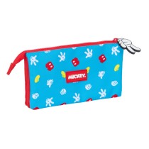 Trousse Fourre-Tout Double Mickey Mouse Clubhouse Fantastic Bleu Rouge 22 x 12 x 3 cm