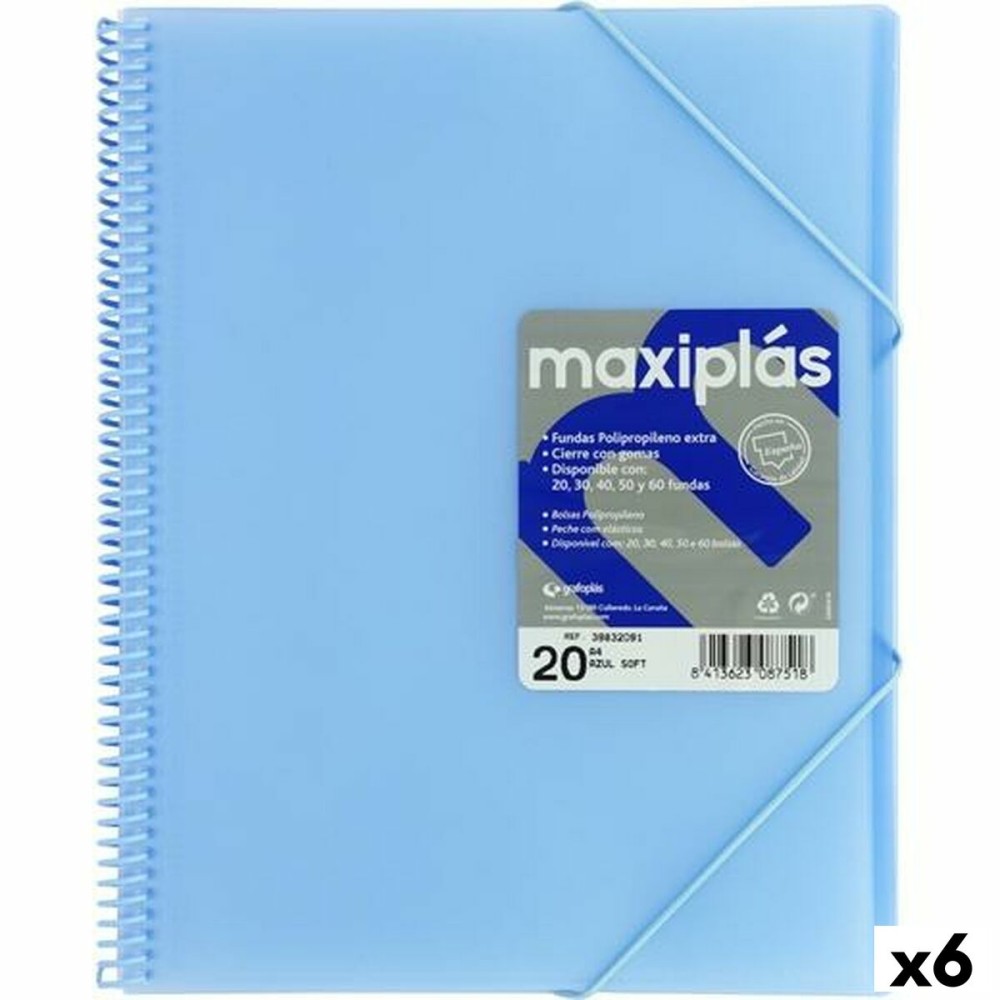 Classeur Grafoplas Bleu A4 (6 Unités)