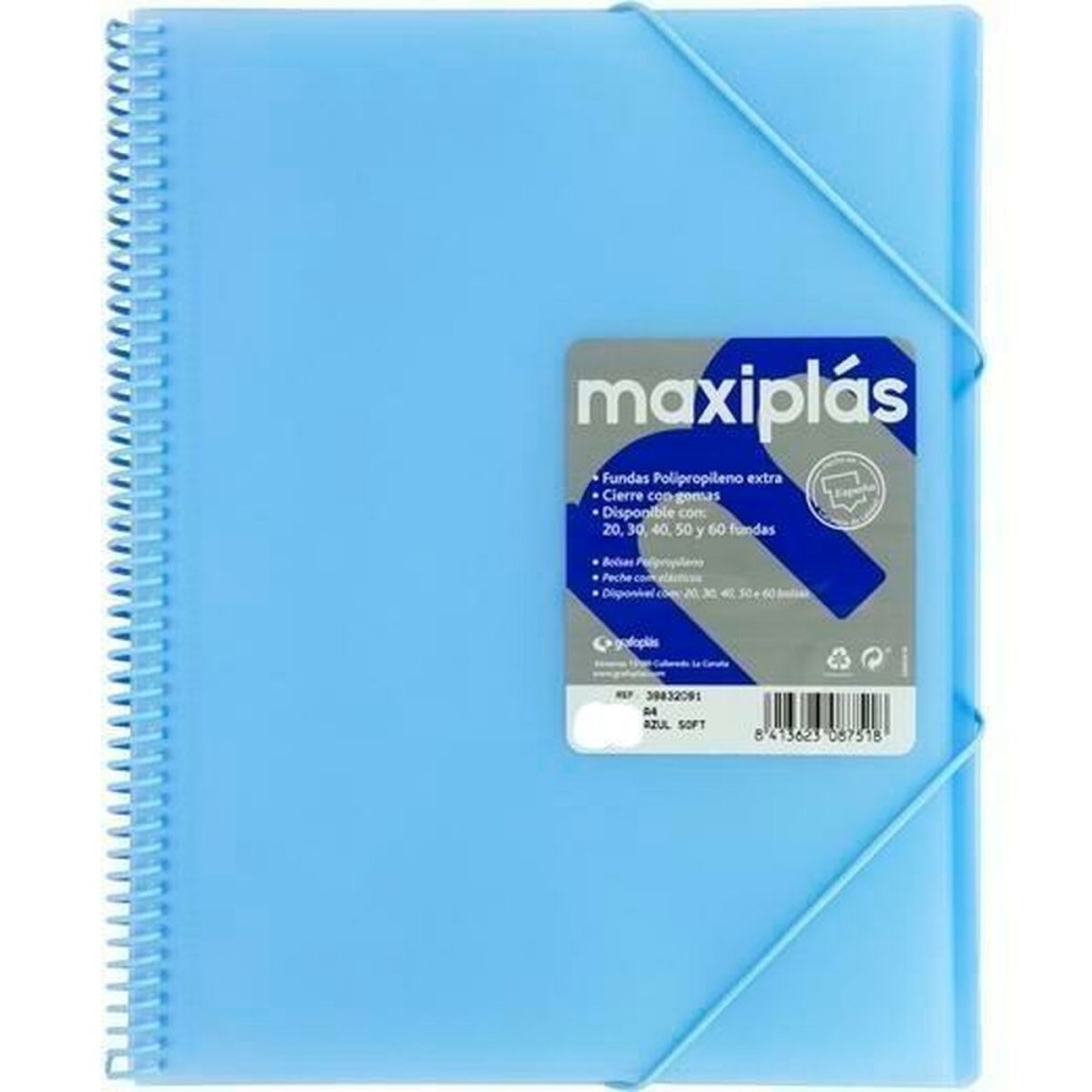Classeur Grafoplas Bleu A4 (4 Unités)