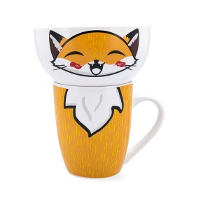 Set of Mugs Quid Zoo Multicolour Ceramic Fox
