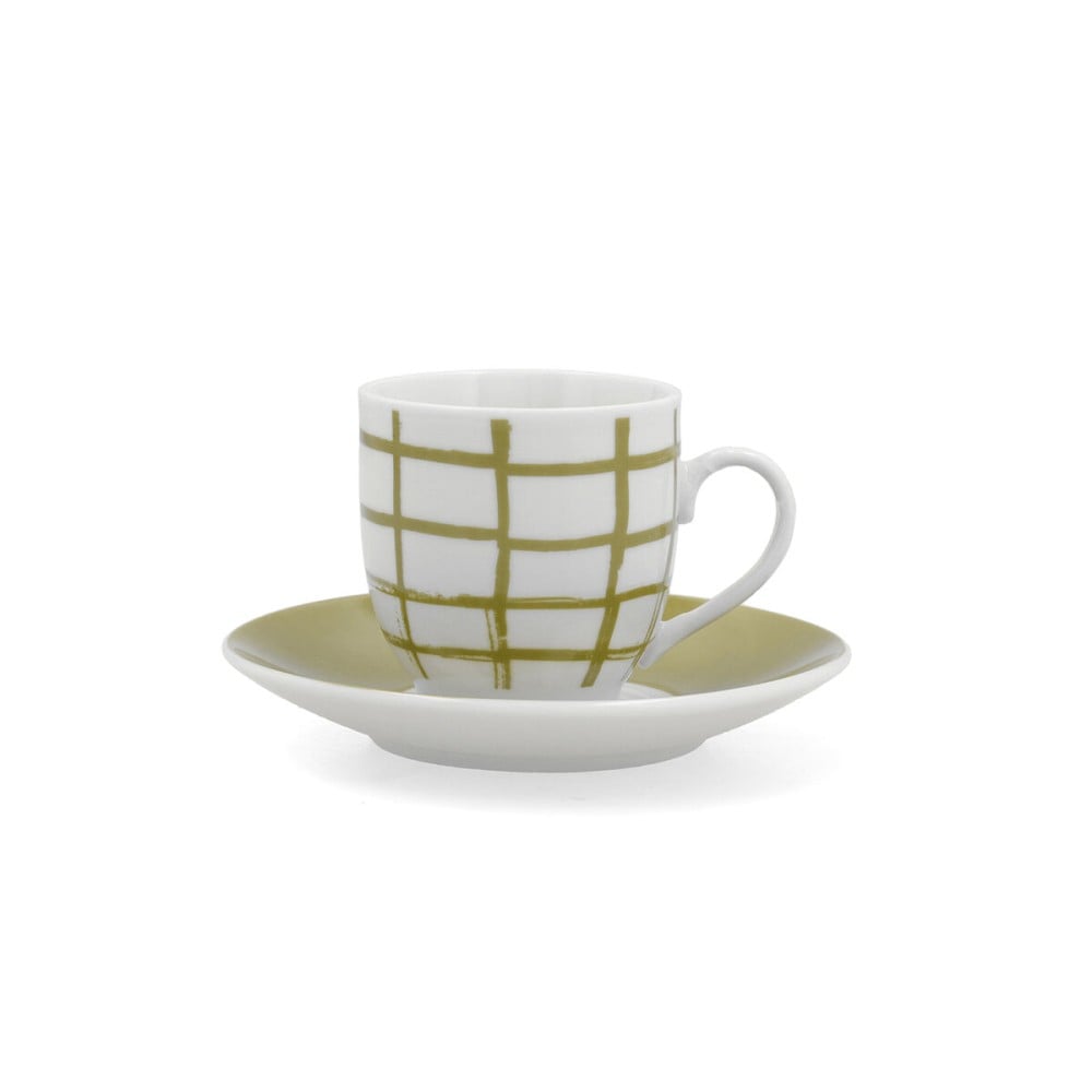 Tasse mit Untertasse Quid Kansas grün aus Keramik 90 ml (6 Stück)