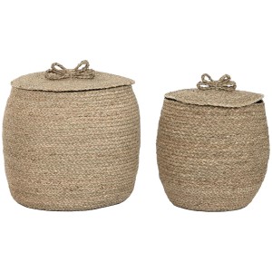 Set de basket Home ESPRIT Naturel Herbier marin (2 Pièces)