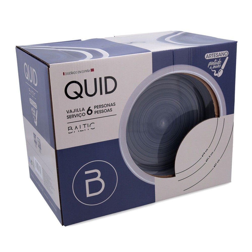 Assiettes Quid Baltic Gris Céramique 18 Pièces