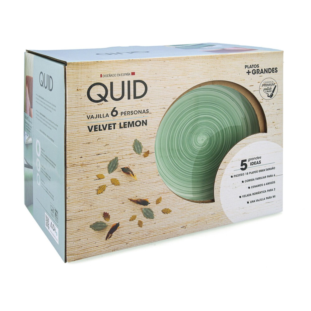 Assiettes Quid Velvet Vert Céramique 18 Pièces