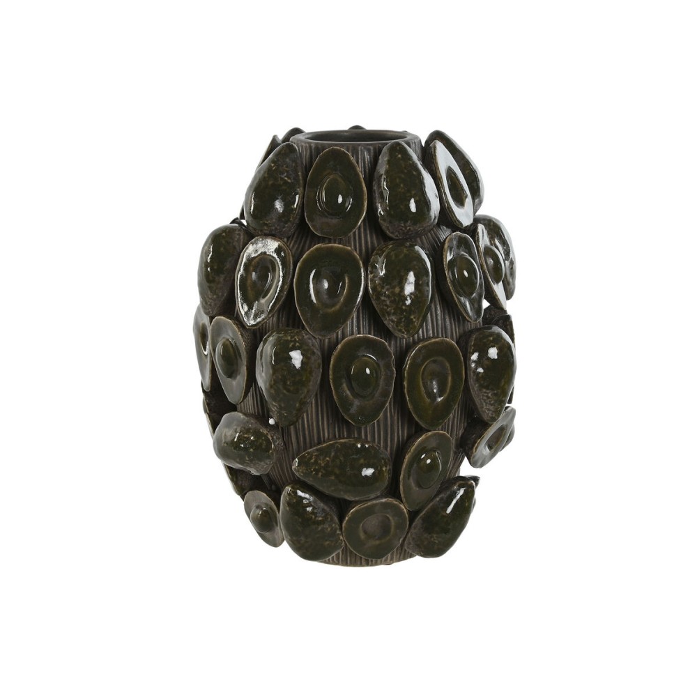 Vase Home ESPRIT Green Ceramic Stoneware Avocado Tropical 25 x 25 x 30 cm