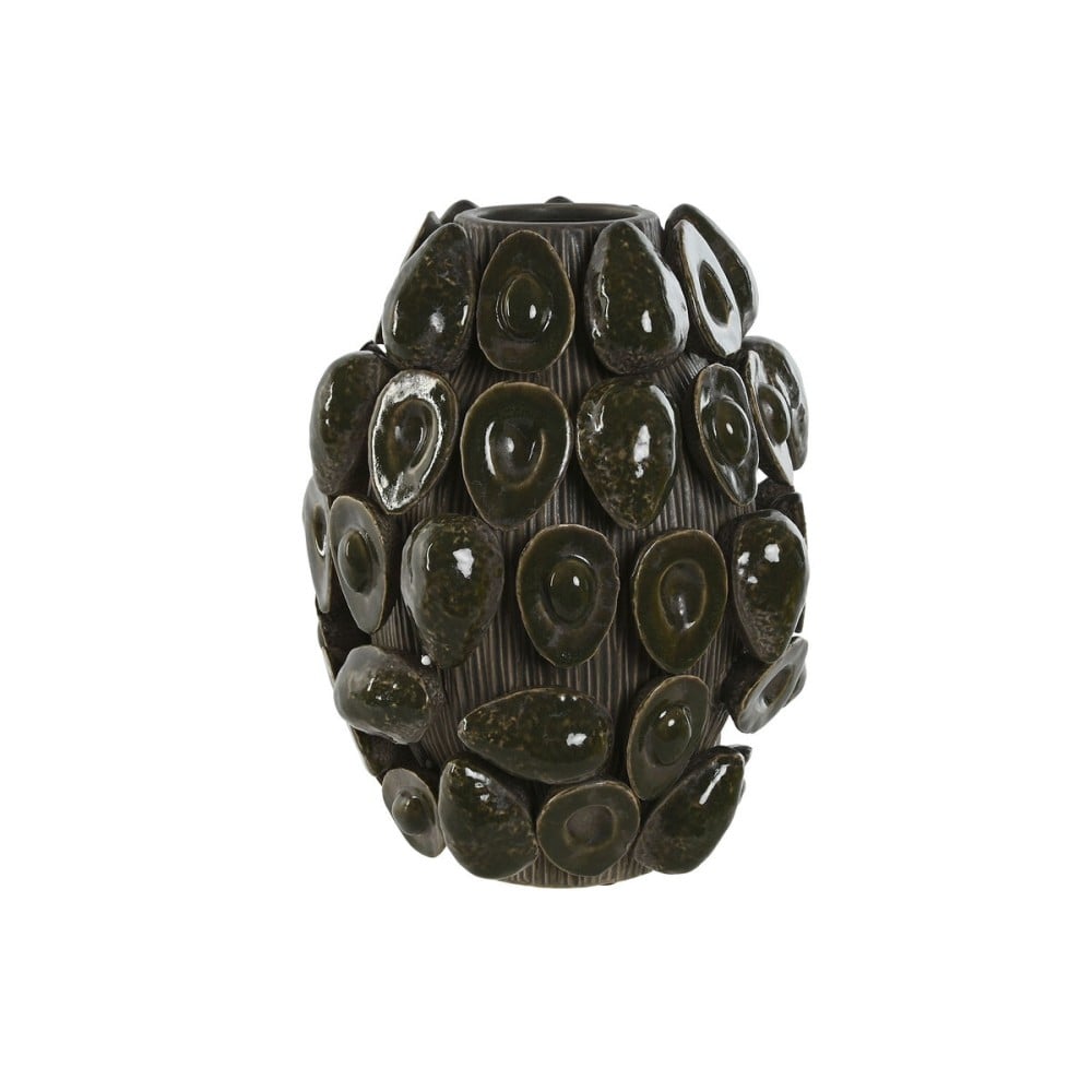 Vase Home ESPRIT grün aus Keramik Steingut Avocado Tropical 25 x 25 x 30 cm
