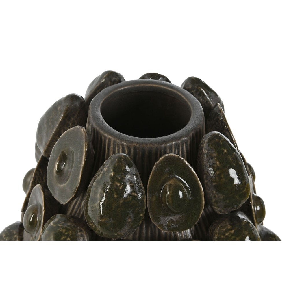 Vase Home ESPRIT grün aus Keramik Steingut Avocado Tropical 25 x 25 x 30 cm