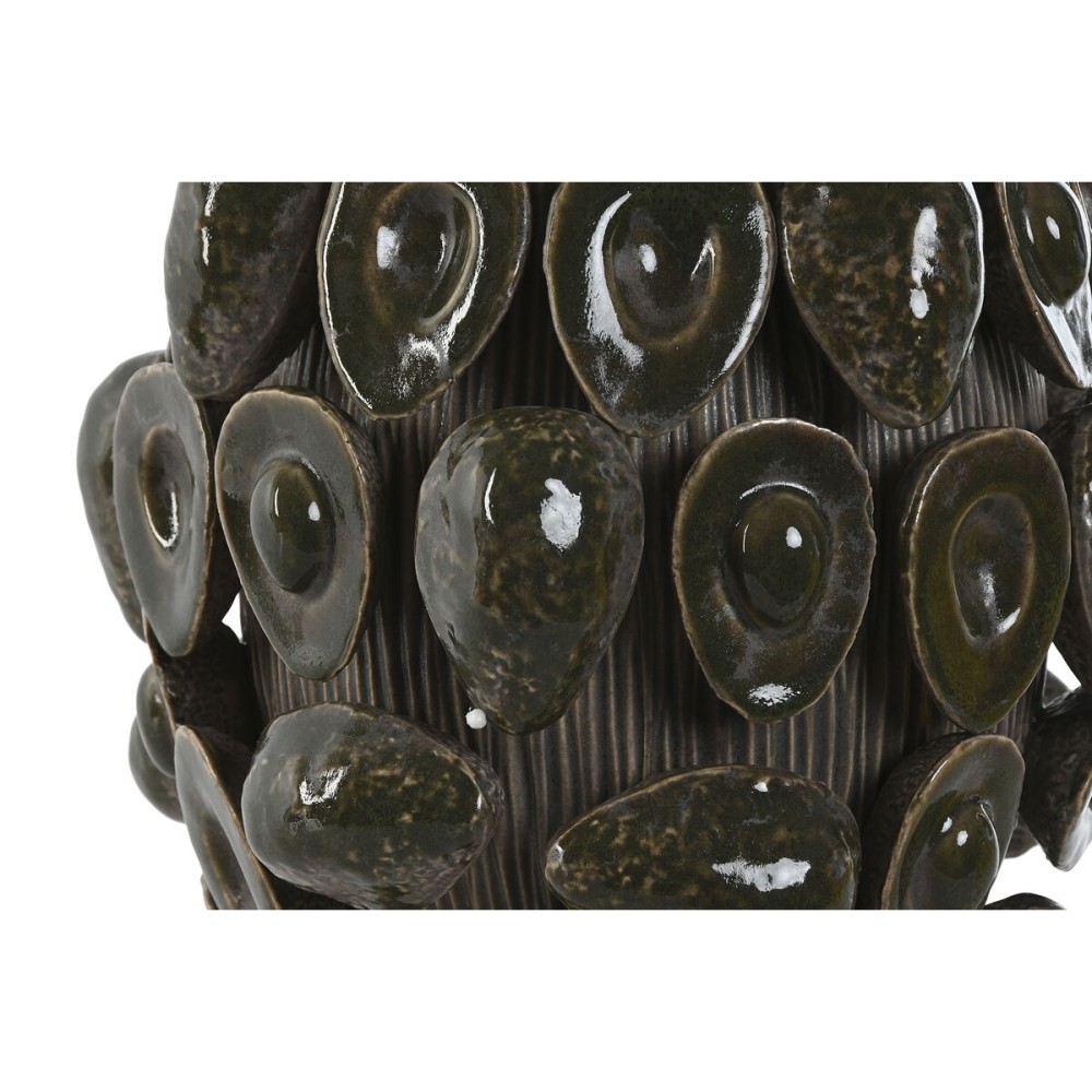 Vase Home ESPRIT Green Ceramic Stoneware Avocado Tropical 25 x 25 x 30 cm